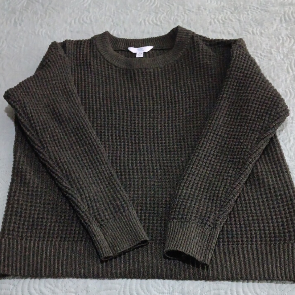 Time and Tru Men's Olive Crewneck Sweater